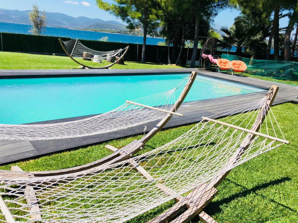 Zoza Luxury Villa Isthmia By The Sea With Private Pool Kalamáki Esterno foto